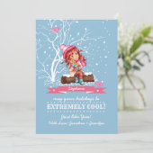 小さな女の子と子猫 |クリスマス名前をカスタムする シーズンカード (スタンド正面)