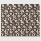 小さな女の子と子猫 ラッピングペーパー (フラット)