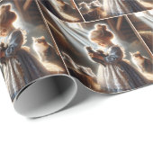 小さな女の子と子猫 ラッピングペーパー (ロールコーナー)