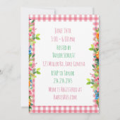 小さな女の子と子猫 |水彩赤ちゃんシャワー 招待状 (裏面)