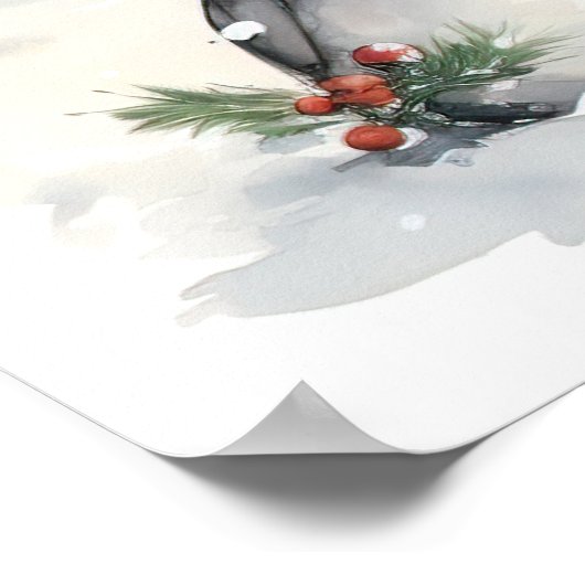 小さな女の子と居心地の良いクリスマスの国のシーン ポスター (角)