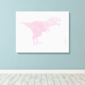 小さな女の子と恐竜のキャンバス – Girls TRex Art キャンバスプリント (インサイチュ (ウッドフロア))