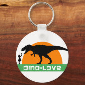 小さな女の子と恐竜 キーホルダー (正面)