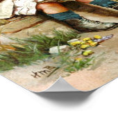 小さな女の子と病気の子犬 ポスター (角)