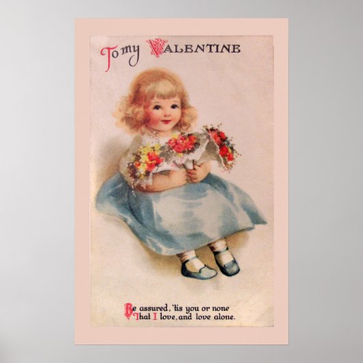 小さな女の子と花ポスター ポスター (正面)