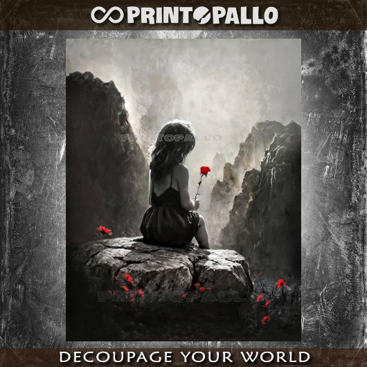 小さな女の子と花。美しい救数 薄葉紙