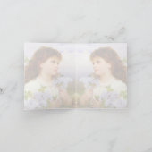 小さな女の子と薄紫ブーケヴィンテージ 空白の カード (内部)