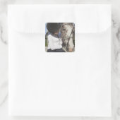 小さな女の子と馬 スクエアシール (バッグ)