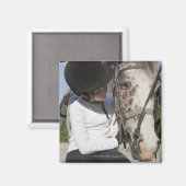 小さな女の子と馬 マグネット (正面/裏面)