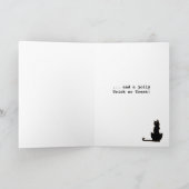 小さな女の子と黒猫ヴィンテージハロウィンカード カード (内部)