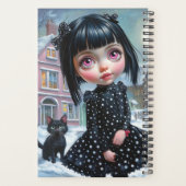 小さな女の子と黒猫 プランナー手帳 (裏面)