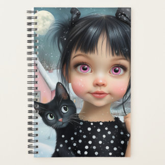 小さな女の子と黒猫 プランナー手帳
