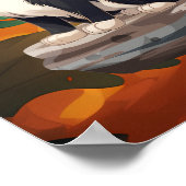 小さな女の子と2匹の猫 ポスター (角)