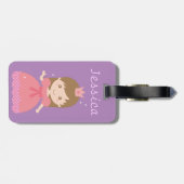 小さな女の子のためにピンクかわいいプリンセス ラゲッジタグ (裏面横)