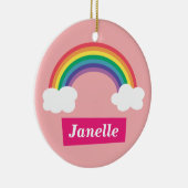 小さな女の子のためのカラフルな虹そして雲、 セラミックオーナメント (右)