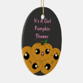 小さな女の子のカボチャベビーシャワーのオーナメント セラミックオーナメント (右)