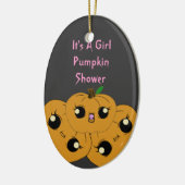 小さな女の子のカボチャベビーシャワーのオーナメント セラミックオーナメント (左)