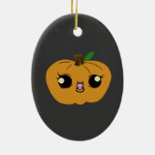 小さな女の子のカボチャベビーシャワーのオーナメント セラミックオーナメント (裏面)