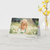 小さな女の子のデイジーの裂け目縁ど カード (黄色い花)