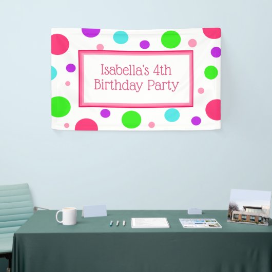 小さな女の子のパーソナライズされた誕生日バナー 横断幕 (トレードショー)