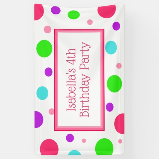 小さな女の子のパーソナライズされた誕生日バナー 横断幕 (縦)