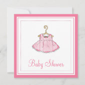 小さな女の子のピンクの服のベビーシャワーの招待状 招待状 (正面)