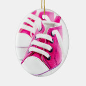 小さな女の子のピンクの靴のスニーカー セラミックオーナメント (右)