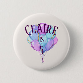 小さな女の子のプリンセスの誕生日の気球 缶バッジ