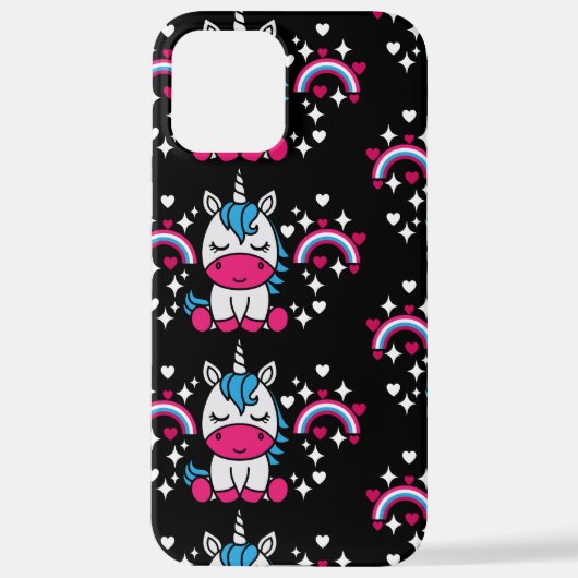 小さな女の子のユニコーンポニー iPhoneケース (裏面)