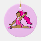 小さな女の子の体育専門家 セラミックオーナメント (正面)