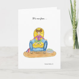 小さな女の子の恋しく思青い椅子 カード