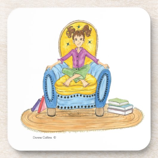 小さな女の子の椅子の飲料用コースター コースター (正面)