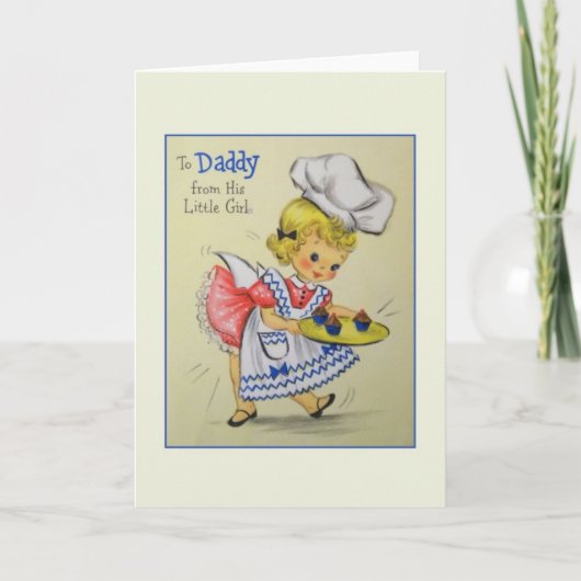 小さな女の子の父の日カードからのヴィンテージのお父さん カード (正面)
