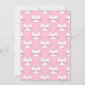小さな女の子の第3誕生会のピンクの子猫猫 案内状 (裏面)