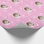小さな女の子の第4誕生日のバニーウサギの写真 ラッピングペーパー (角)