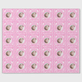 小さな女の子の第4誕生日のバニーウサギの写真 ラッピングペーパー (フラット)