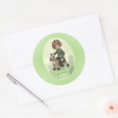 小さな女の子の肉付き肉付きクラシックラウンドスティック ラウンドシール (封筒)