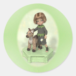 小さな女の子の肉付き肉付きクラシックラウンドスティック ラウンドシール