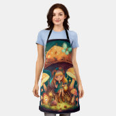 小さな女の子の葉 エプロン (着用した状態)