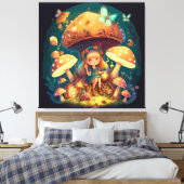 小さな女の子の葉 キャンバスプリント (インサイチュ (寝室))