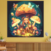 小さな女の子の葉 キャンバスプリント (インサイチュ (リビング))