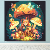 小さな女の子の葉 キャンバスプリント (インサイチュ (ウッドフロア))