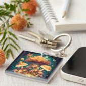 小さな女の子の葉 キーホルダー (正面右)