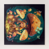 小さな女の子の葉 ジグソーパズル (横)