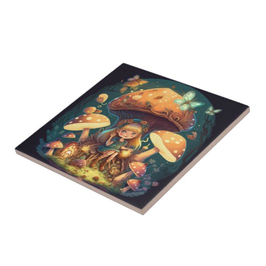 小さな女の子の葉 タイル (側面)