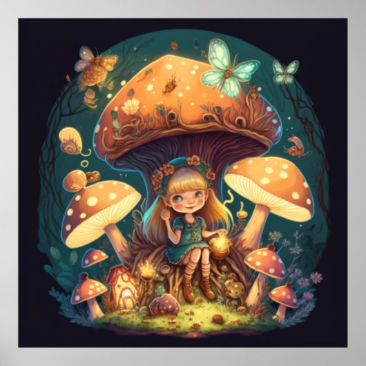 小さな女の子の葉 ポスター (正面)