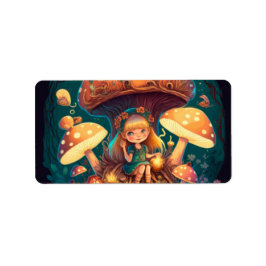 小さな女の子の葉 ラベル