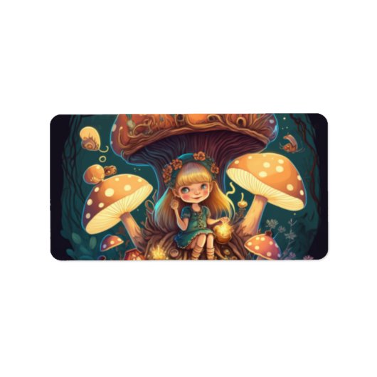 小さな女の子の葉 ラベル (正面)