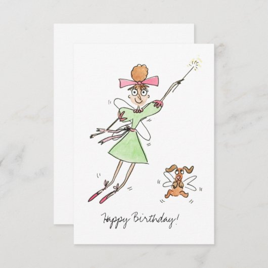 小さな女の子の誕生日カード (正面/裏面)