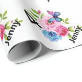 小さな女の子の誕生日名前をカスタムすると年齢ギフト ラッピングペーパー (ロールコーナー)